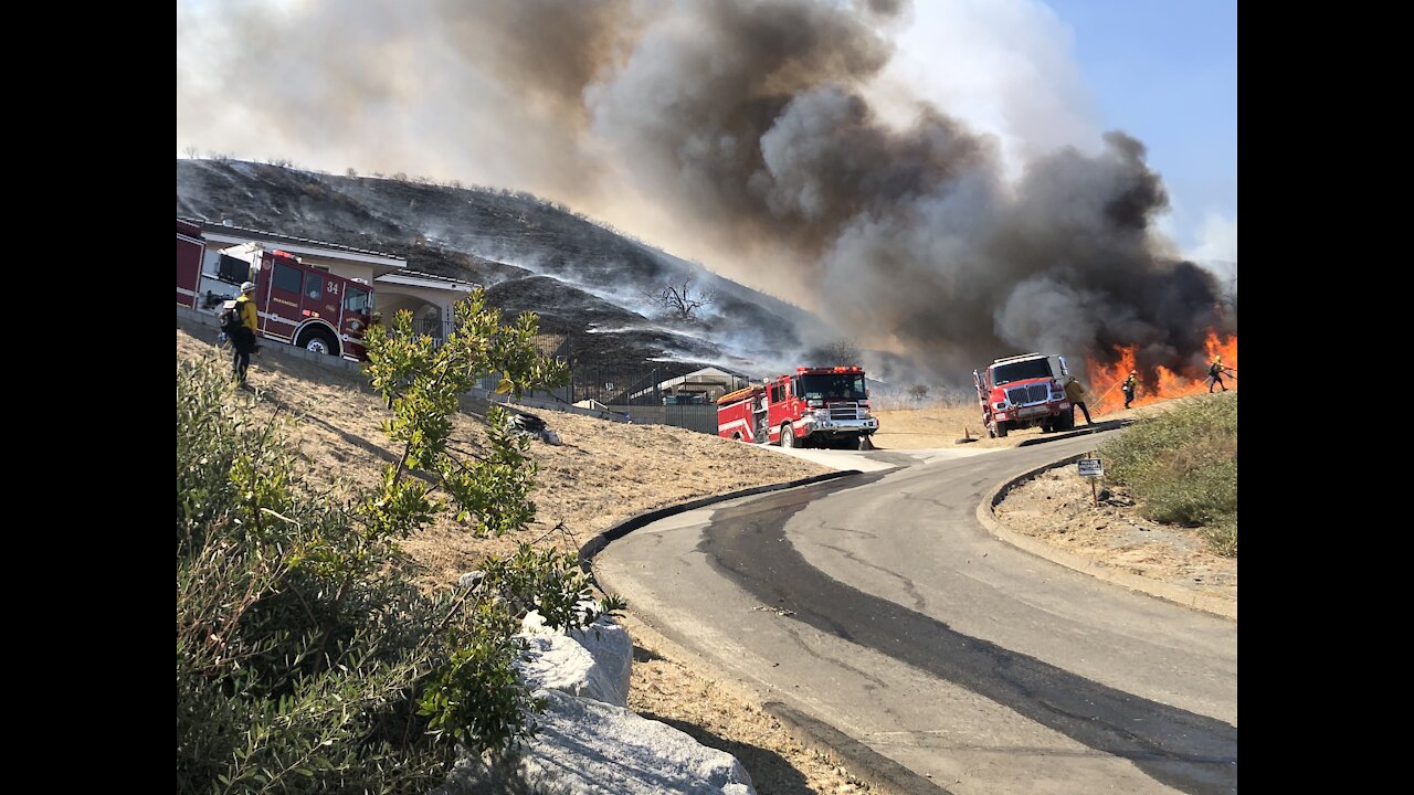 Fire drop on Blue Ridge Fire in Chino Hills