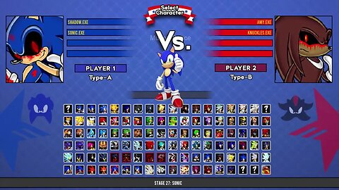 Shadow exe VS Amy exe & Knuckles exe I Sonic Battle MUGEN HD