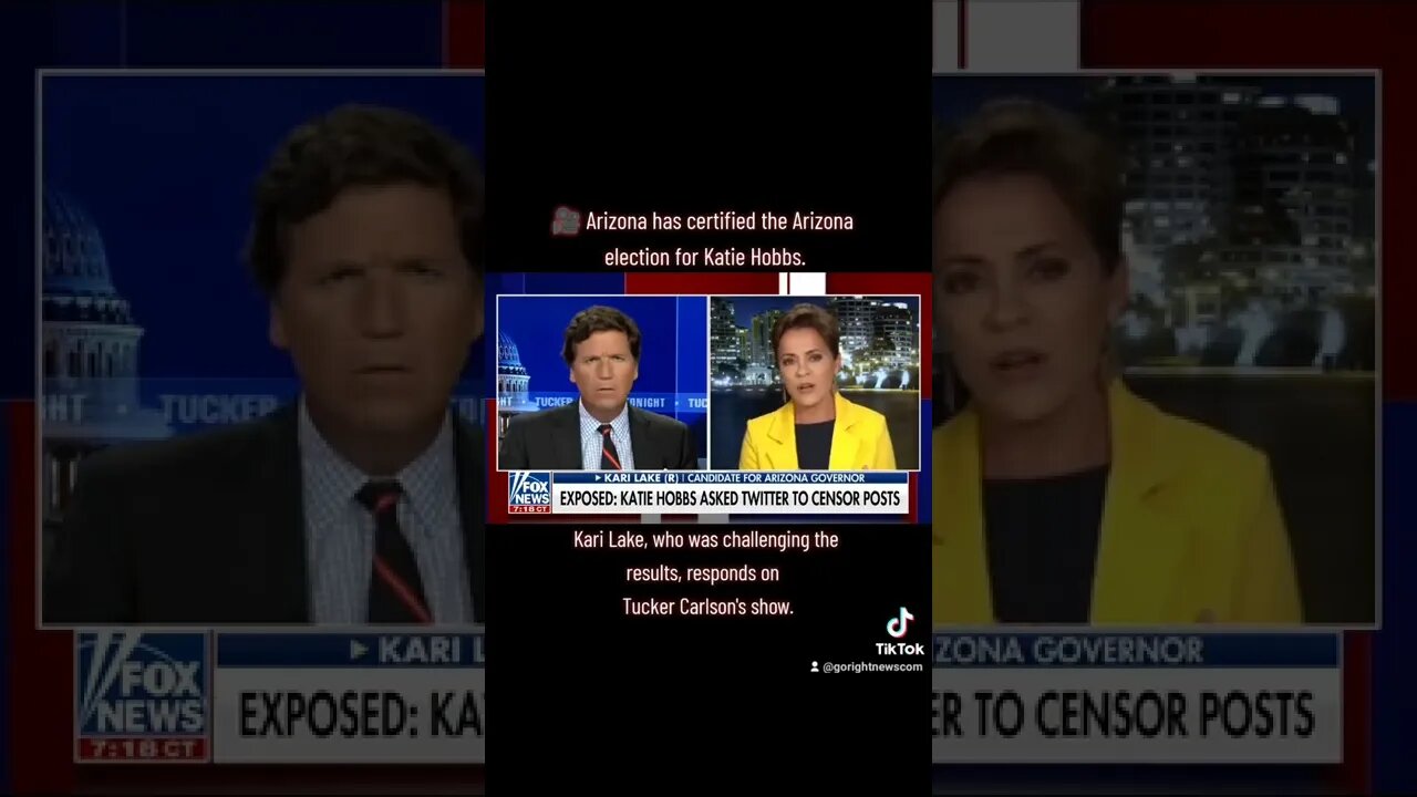 Kari Lake, who was challenging the results, responds on Tucker Carlson's show.