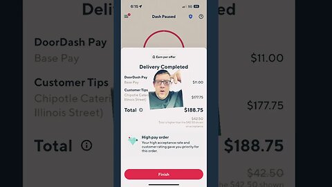 Highest Paying Order on Doordash #shorts #trending #doordash