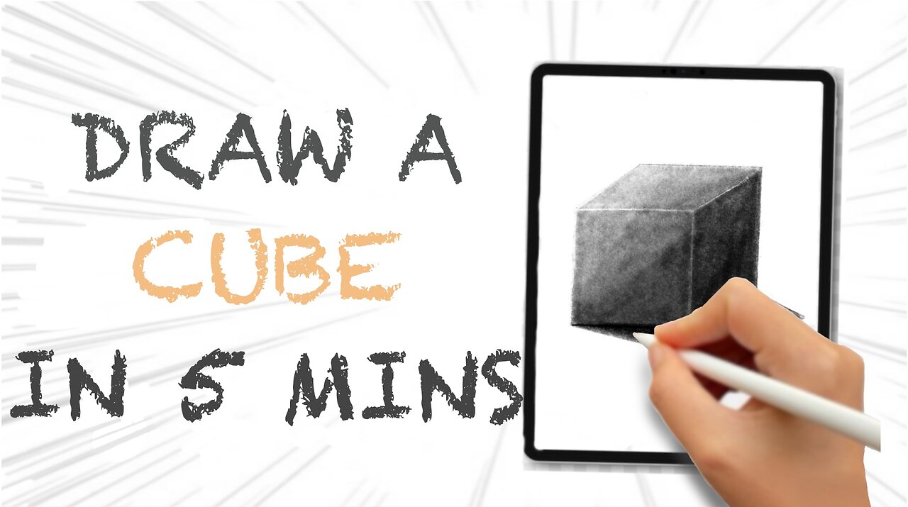 How to draw and shade a Cube in 5 minutes...learn with @QuickDrawHabit