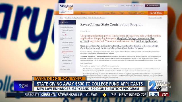 New law doubles Maryland's college funding program for some families