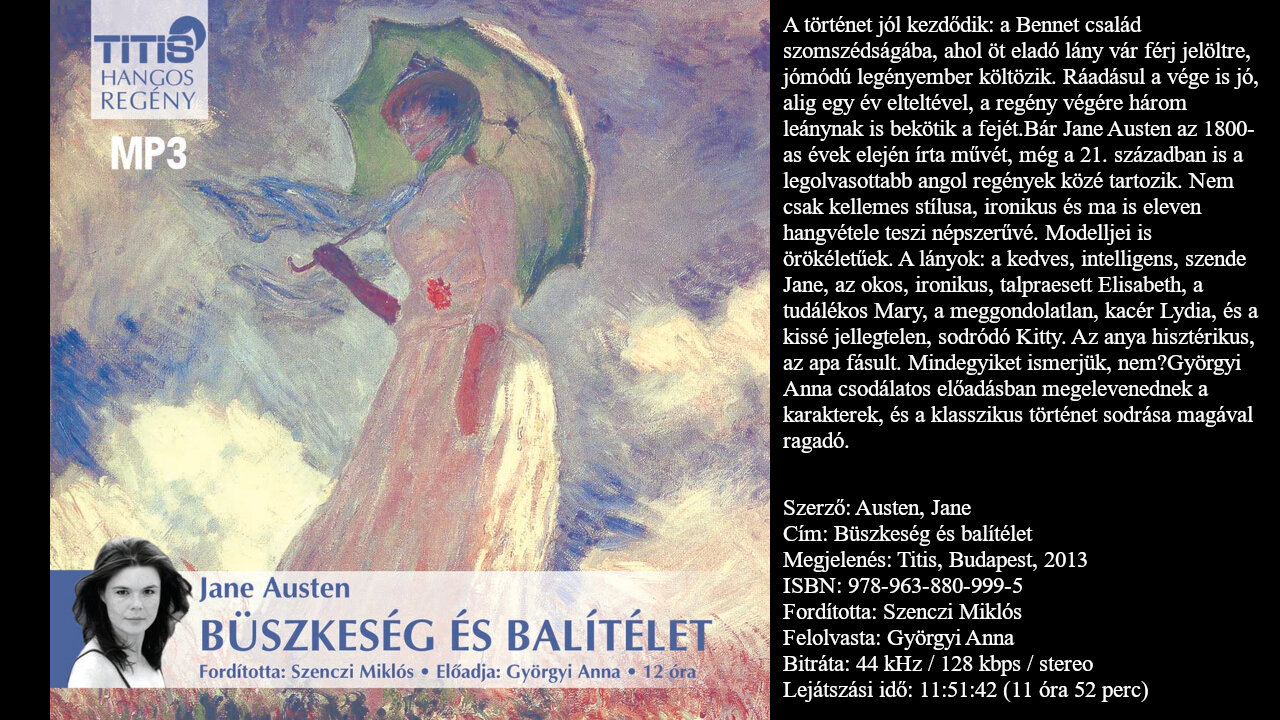 Austen, Jane: Büszkeség és balítélet. Titis, Budapest, 2013