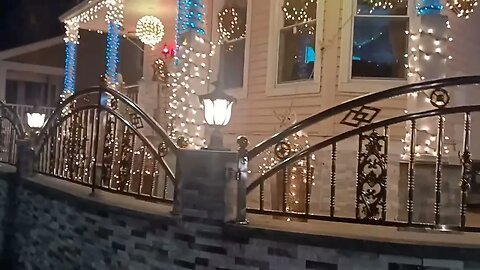 checking out some holiday lights in Dorchester