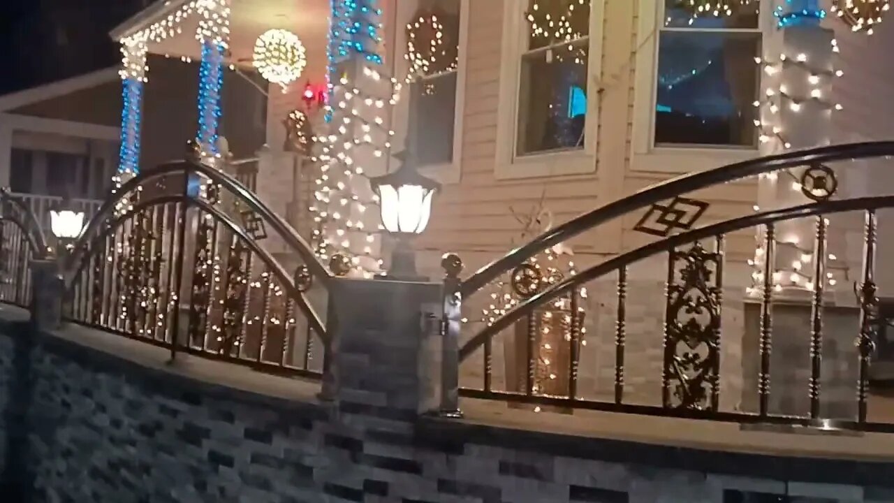 checking out some holiday lights in Dorchester