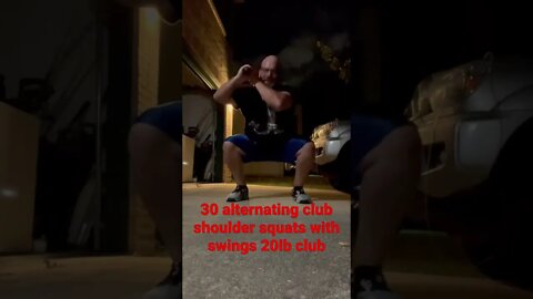 30 alternating club shoulder squats with swings 20 pound Onnit Club #fitness #shorts