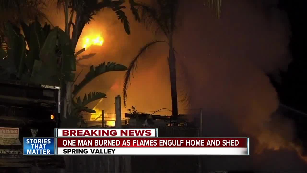 Fire rips through home in Spring Valley