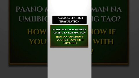 Lesson #23 Tagalog English Translation Daily use English vocabulary #englishtranslation #educational