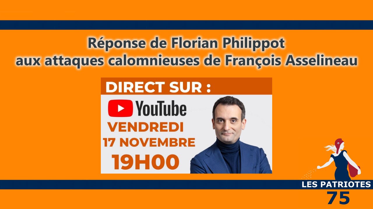 Réponse de Florian Philippot aux attaques calomnieuses de François Asselineau