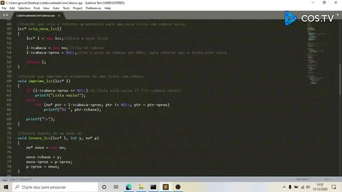 PO Lista Encadeada Com Cabeça Selection Sort em C++
