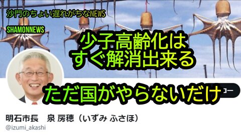 少子高齢化はすぐ解消出来る。ただ国がやらないだけ(沙門のちょい遅れがちなNEWS)