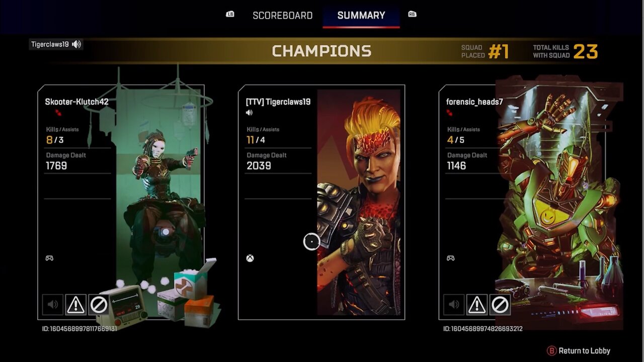 Lockdown on Apex. First Wins. We were on a roll.