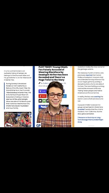 Victor Reacts: MSM Makes Fools of Themselves! Young Chiefs Fan Accused of Racism is Native American