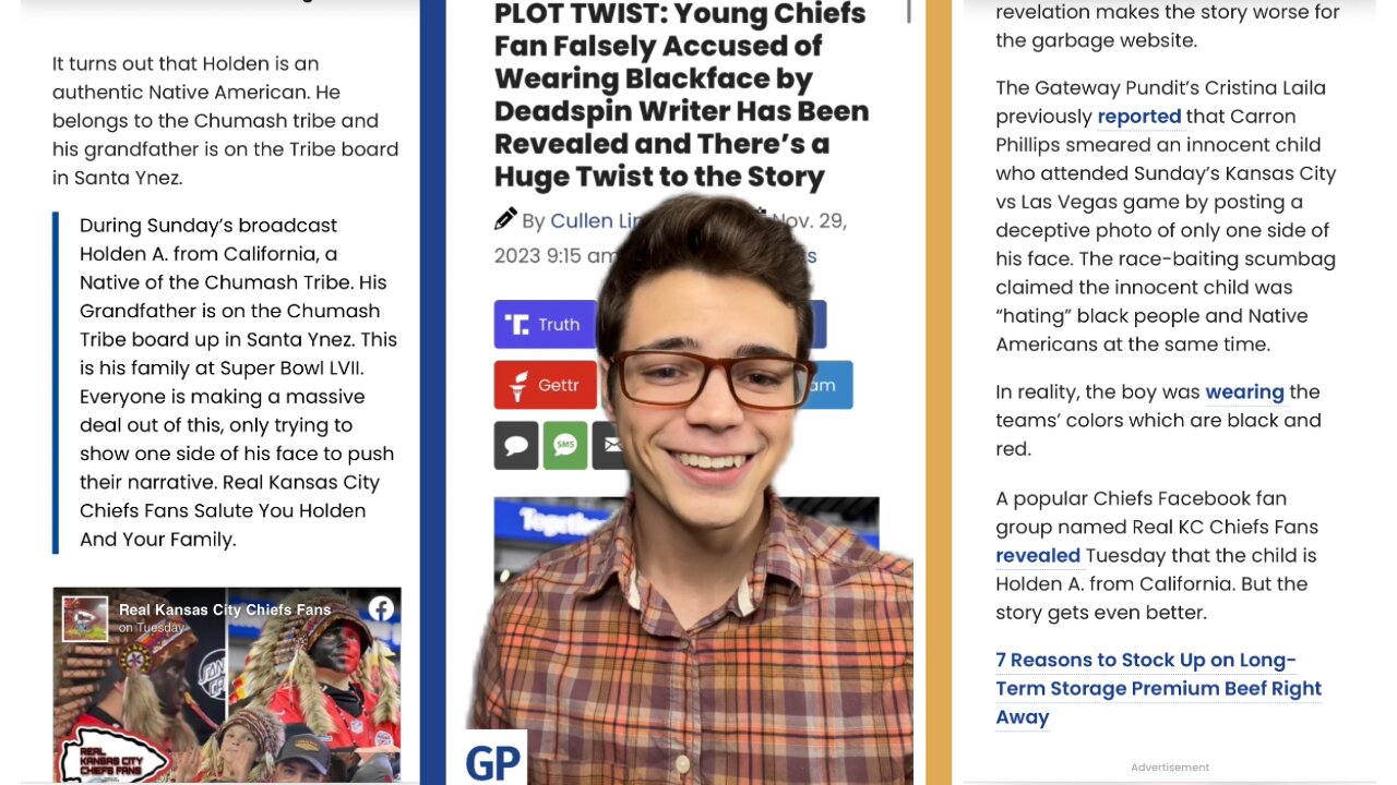 Victor Reacts: MSM Makes Fools of Themselves! Young Chiefs Fan Accused of Racism is Native American