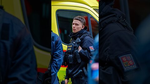 Young police officer in my camera