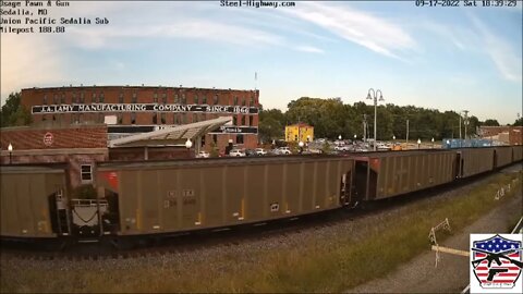UP 6318 Ex-SP on DPU of WB Empty Coal at Sedalia, MO on September 17, 2022 #steelhighway