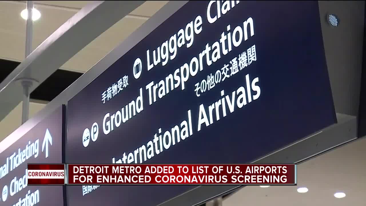 Detroit Metropolitan Airport among U.S. airports with enhanced coronavirus screenings