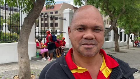 SOUTH AFRICA - Cape Town - SRWP(Socialist Revolutionary Workers Party) picket before MBTS(Medium Term Budget Speech) (Video) (eb8)