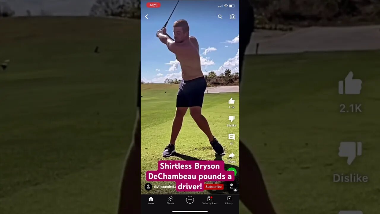 Bryson DeChambeau shirtless pounds a driver! #brysondechambeau #golf #tomgillisgolf