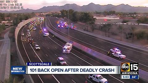 101 reopened after being shut down for hours after motorcyclist struck and killed