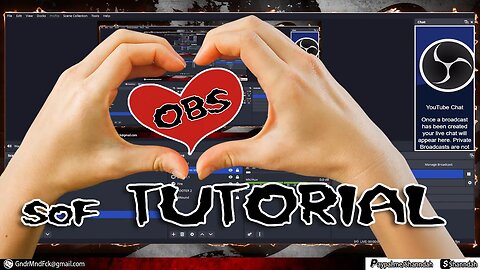 OBS Setup: Audio, Background, Camera, Footer, Ticker, Visualizer, Scenes, and Sources