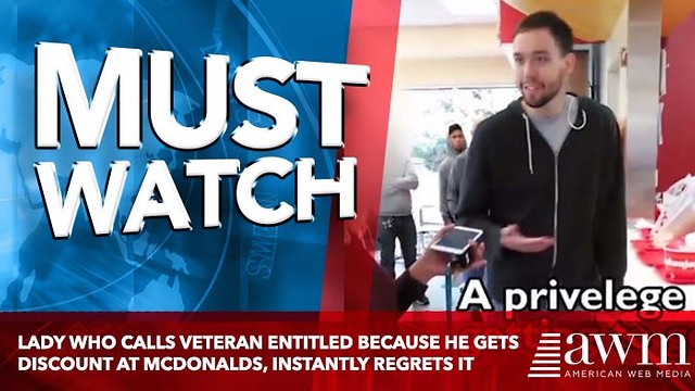 Lady Who Calls Veteran Entitled Because He Gets Discount At McDonalds, Instantly Regrets It