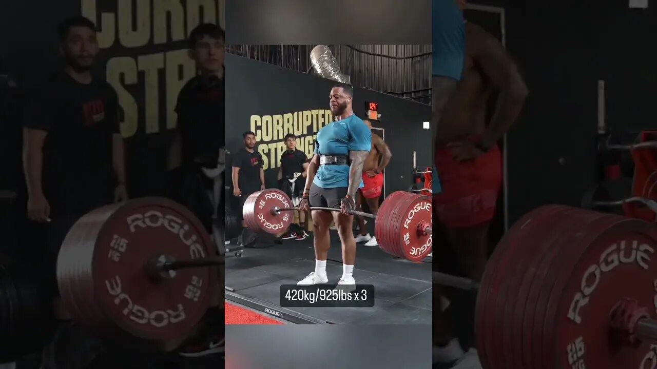 Deadlift de 420kg pra 2 reps de Jamal Browner.