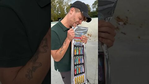 Bro ravaged the bag and pulled a charizard 😭 #pokemonsantacruz #skateboarding