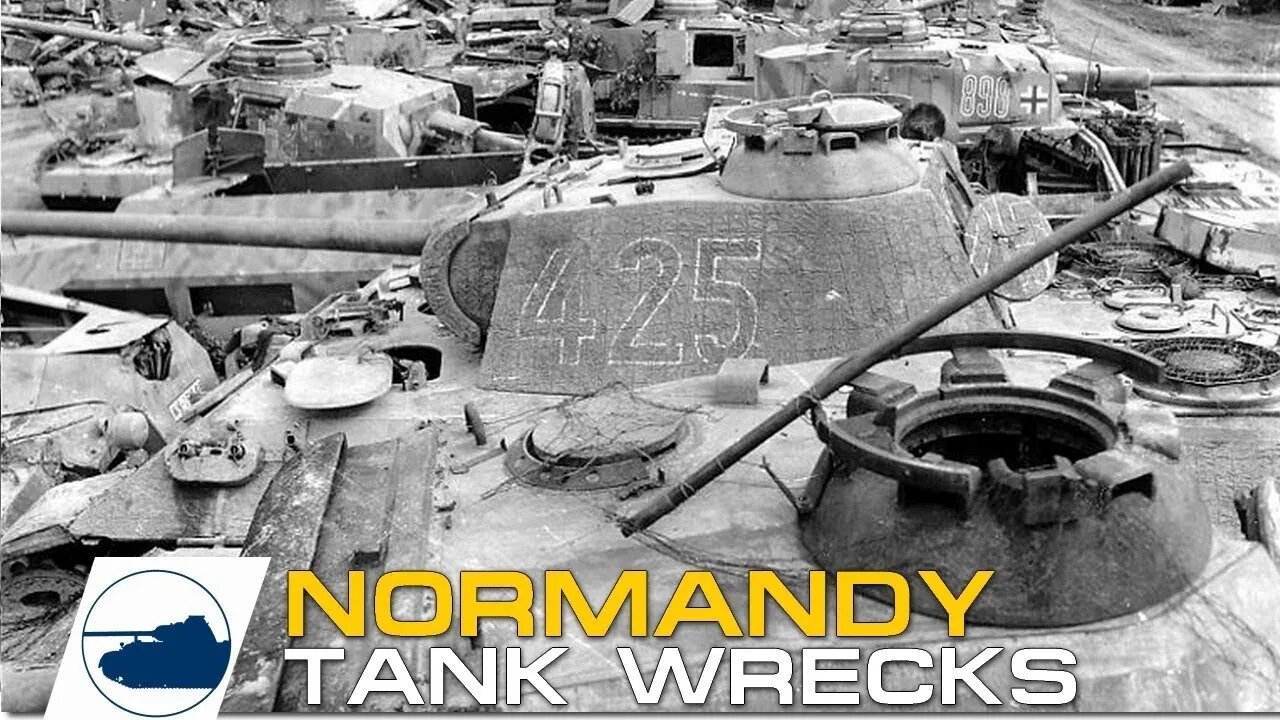 #1 D-Day Normandy Destroyed German and Allied tanks and vehicles footage.