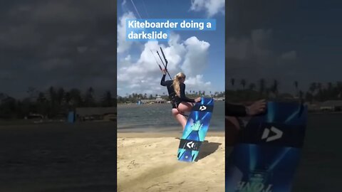 Kiteboarder doing a darkslide #shorts #kiteflying #kiteboarding #darkslide #kiteflyingcompetition