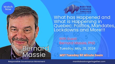 Tuesday May 28, 2024: Dr. Bernard Massie