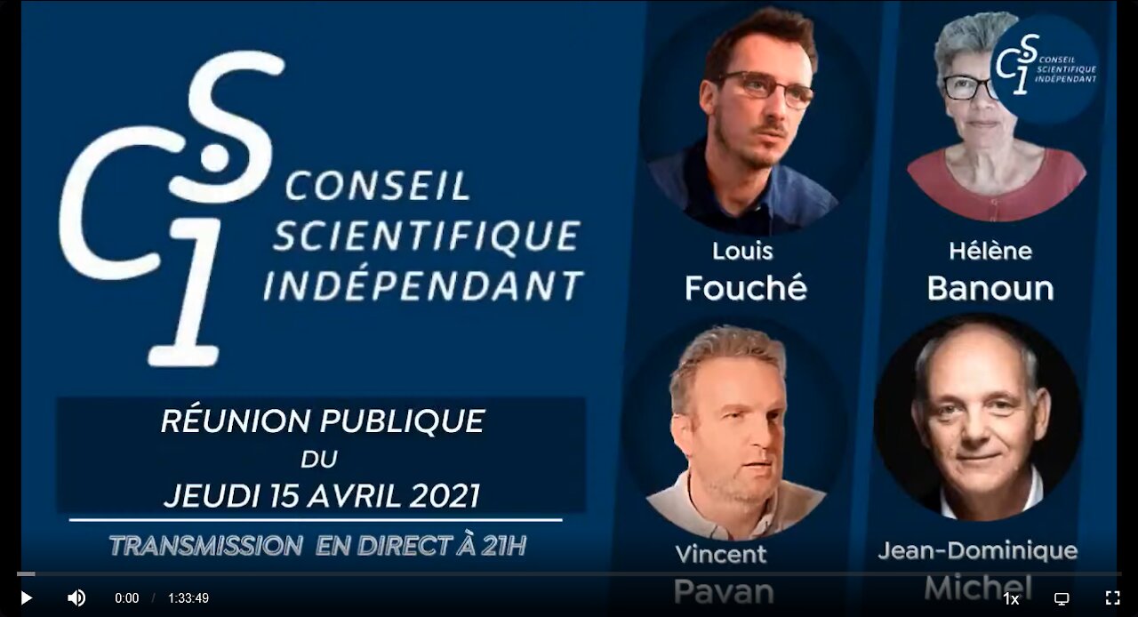 Réunion publique du Conseil scientifique indépendant (CSI) du 15/04/2021