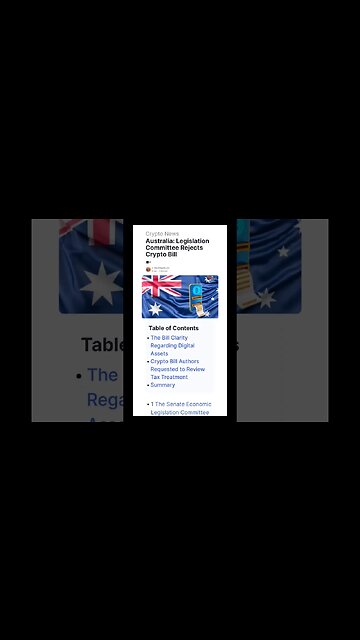 Australia: Legislation Committee Rejects Crypto Bill #cryptonews #shorts