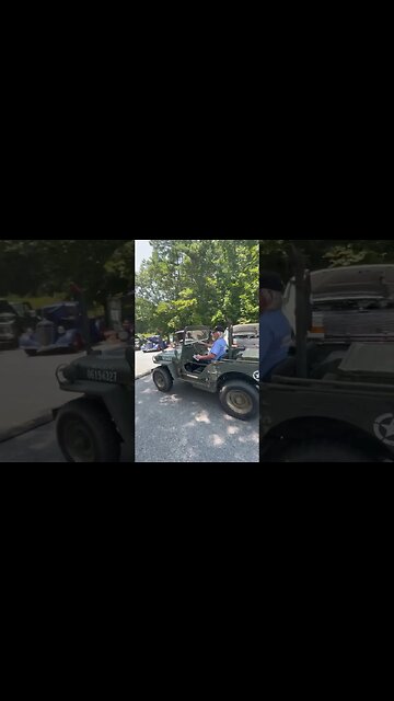 Neat Old Willys Flatfender Jeep Cruising Through a Show.