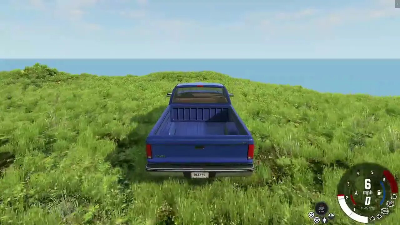 Crashing a Gravil D-Series Pickup Truck, in a ravine, in BeamNG.drive