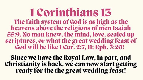 1 Cor. 13. Satan lied when he convinced us that we could be like God and that we would not die without the love of God Gen. 2:17: 3:4-5; Rom. 3:4