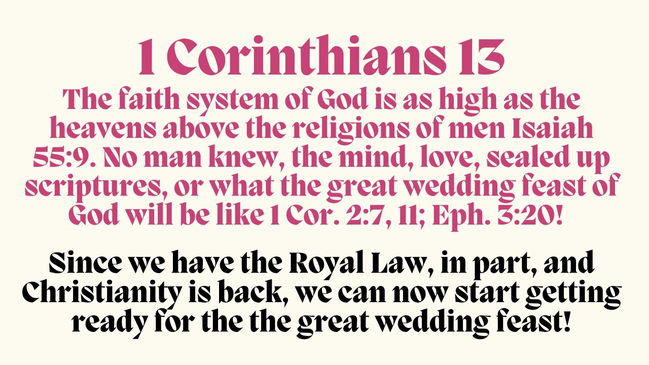 1 Cor. 13. Satan lied when he convinced us that we could be like God and that we would not die without the love of God Gen. 2:17: 3:4-5; Rom. 3:4