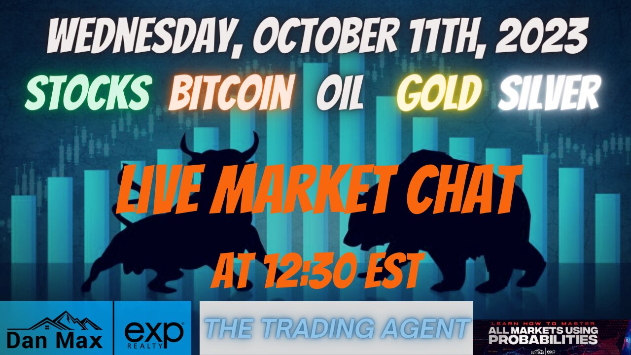 Live Market Chat for Wednesday, October 11th, 2023 for #Stocks #Oil #Bitcoin #Gold and #Silver