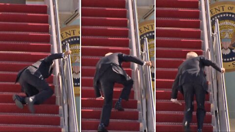 Joe Biden Falls Up Stairs Soundtrack Victor Hugo Modern Art Gonzo Journalism