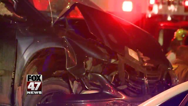 Rollover crash closes Saginaw Hwy in Lansing Township