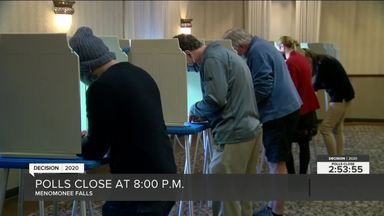 Voters turnout to the polls in Menomonee Falls