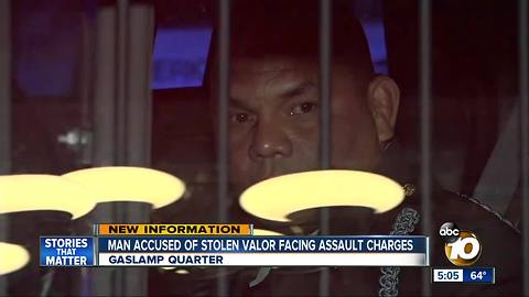 Man accused of stolen valor facing assault charges