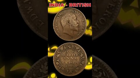India - British ¼ Anna 1906.#shorts #coinnotesz