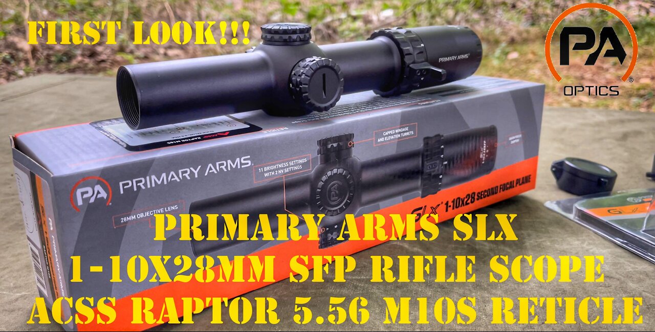 NEW!!!! Primary Arms SLx 1-10x28mm SFP Rifle Scope - Illuminated ACSS Raptor 5.56 M10S Reticle