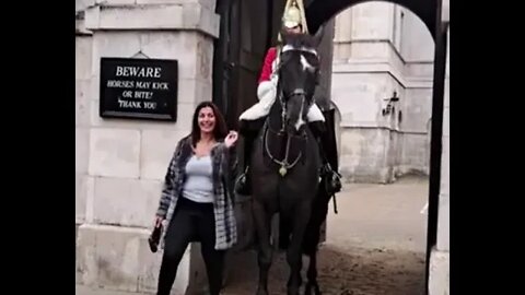 Yank the Rein out of her hand #horseguardsparade