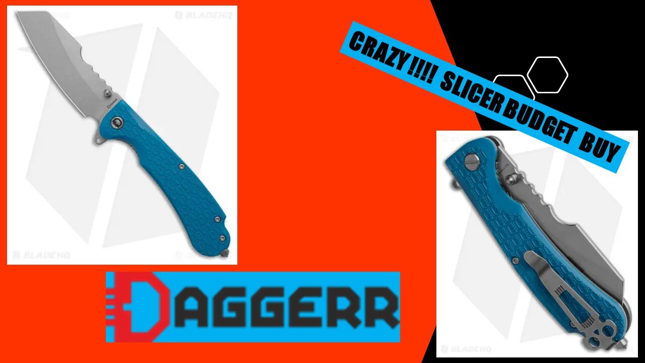 Daggerr Knives Rhino Liner Lock Knife Blue FRN (3.5" Stonewash) RNFRNBLUSW