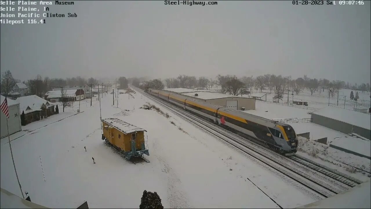 EB VIA Passenger Train in Belle Plaine, IA and Griffith, IN on January 28 & 29, 2023