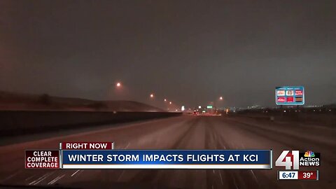 Winter storm impacts flights at KCI