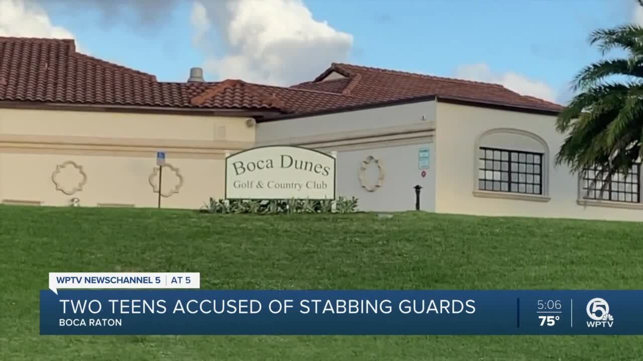 Two teenage boys accused of stabbing guards