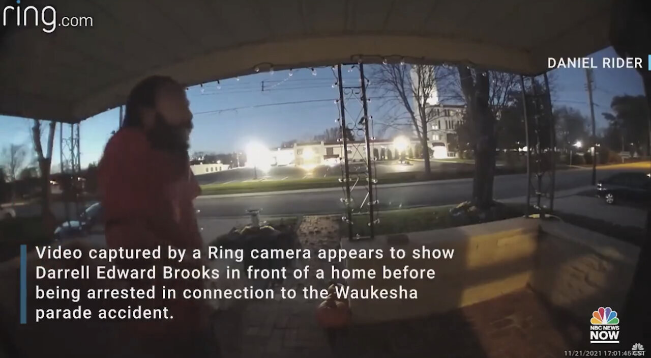 Waukesha Christmas Parade terrorist Captured on ring doorbell cam after the attack.